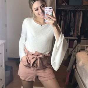 Never worn white Bell sleeve top